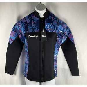 Owntop  Women's S L Black/Tropical  Long sleeved Top 2mm Neoprene Full Zip NWT